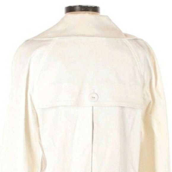 Sharagano Studio Cropped Peacoat Military Jacket Double Breasted White Sz S - Picture 6 of 10